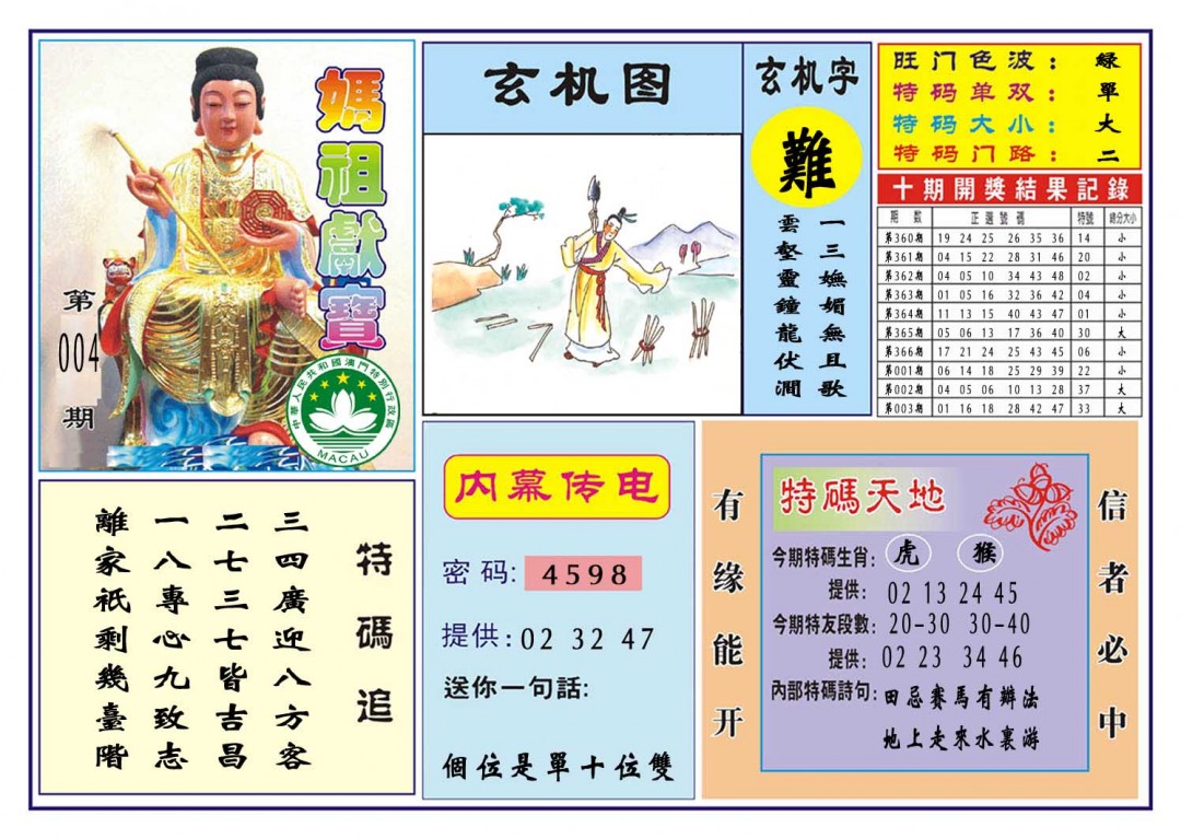 2025004期马祖献宝