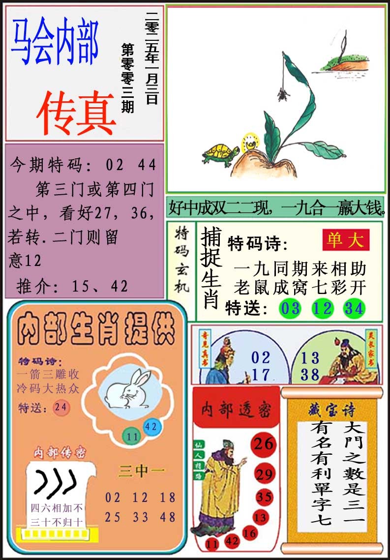 2025003期马会内部传真