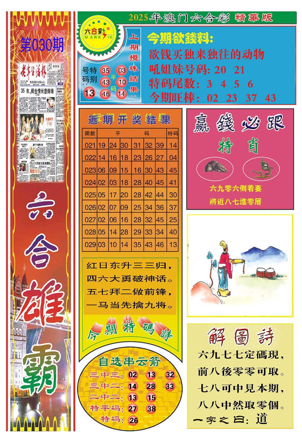 2025030期六合雄霸