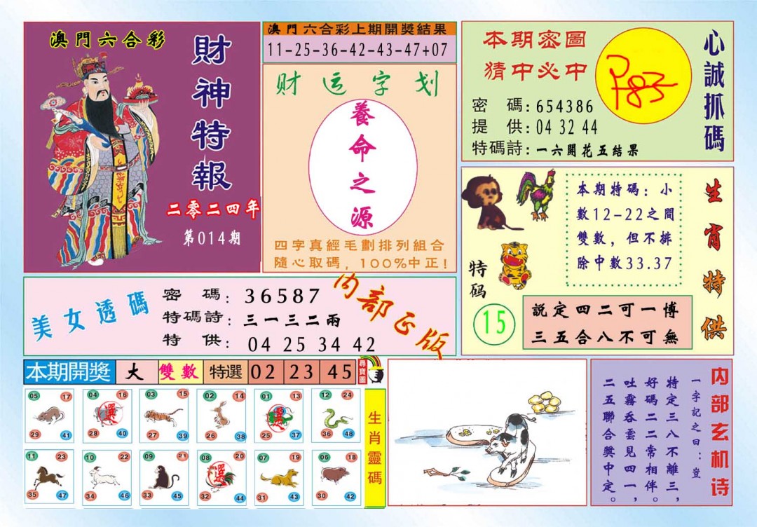2025014期财神特报