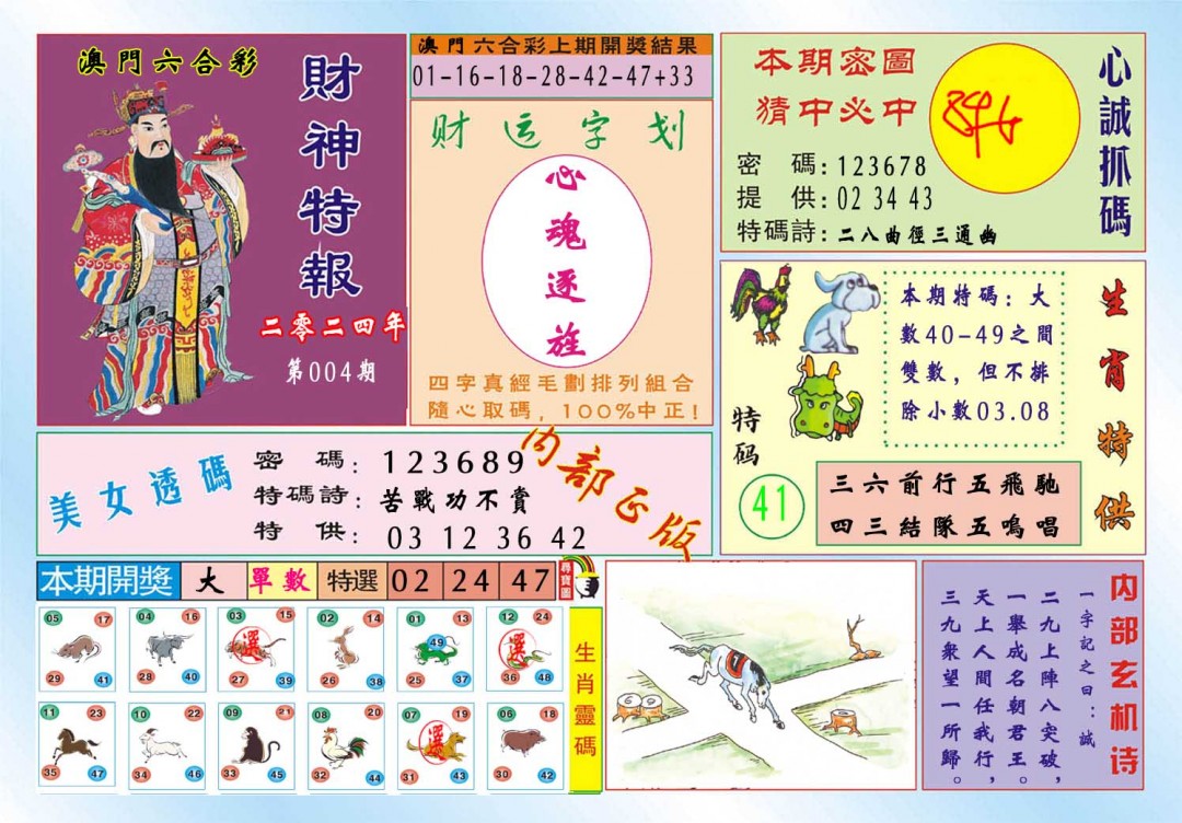 2025004期财神特报