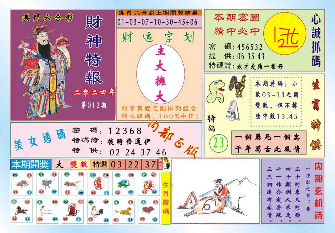 2025012期财神特报