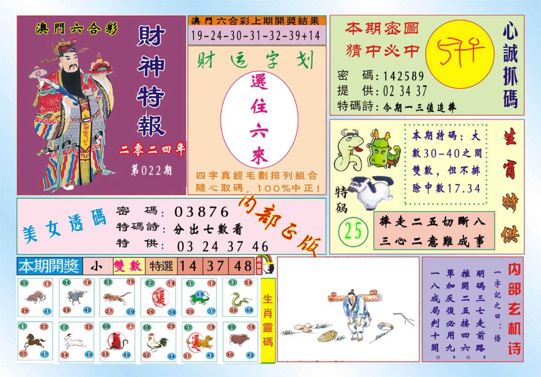 2025022期财神特报
