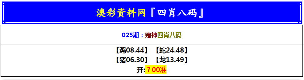 2025025期赌神四肖八码
