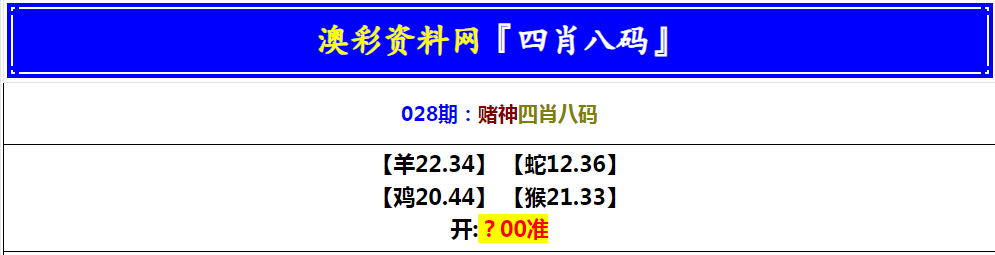2025028期赌神四肖八码