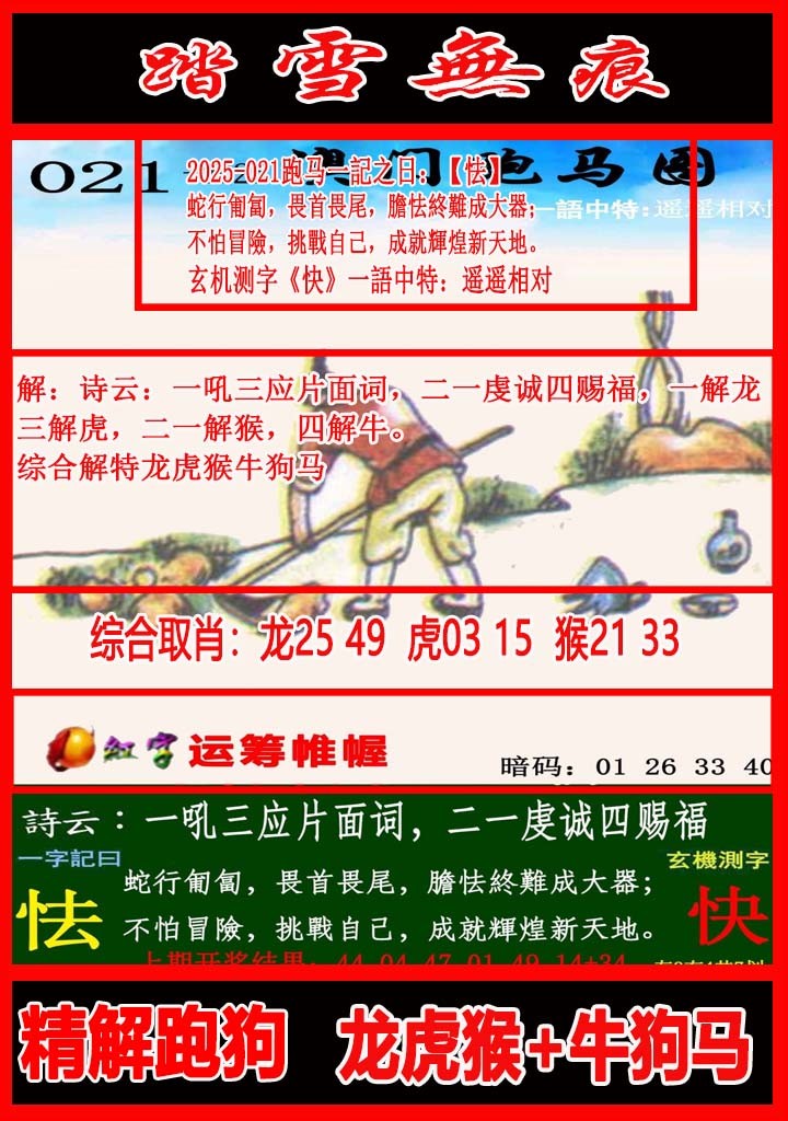 2025021期踏雪无痕跑马图
