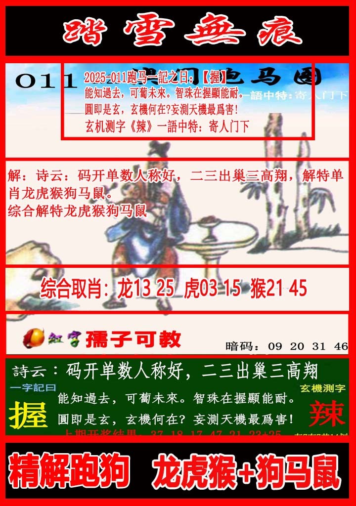 2025011期踏雪无痕跑马图