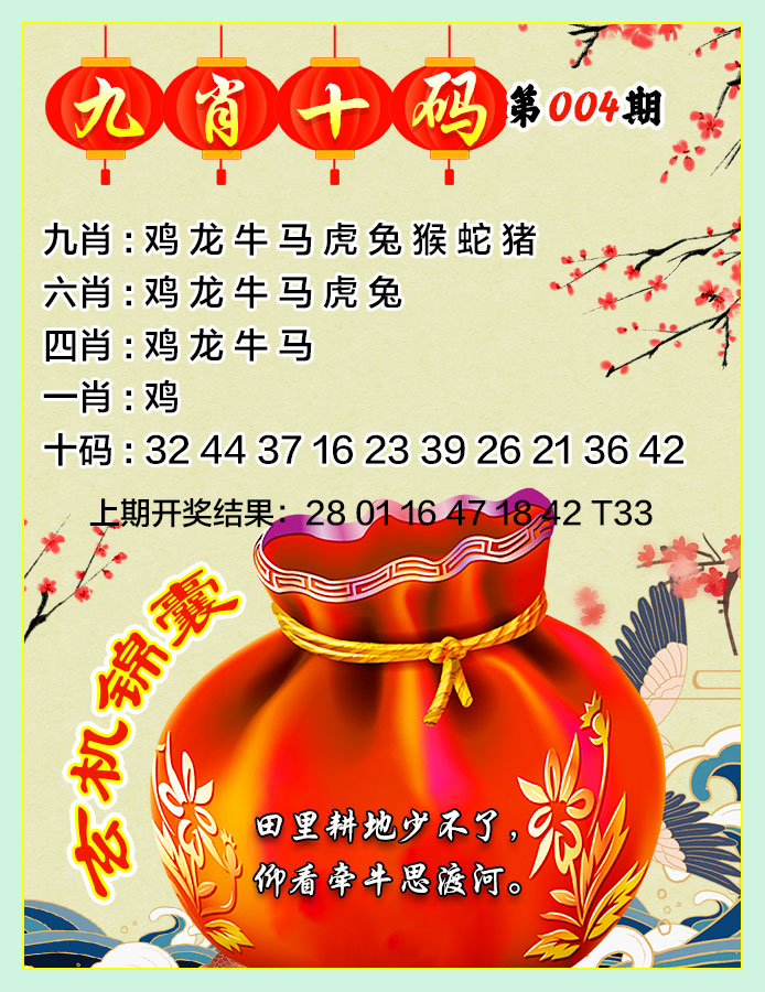 2025004期九肖十码