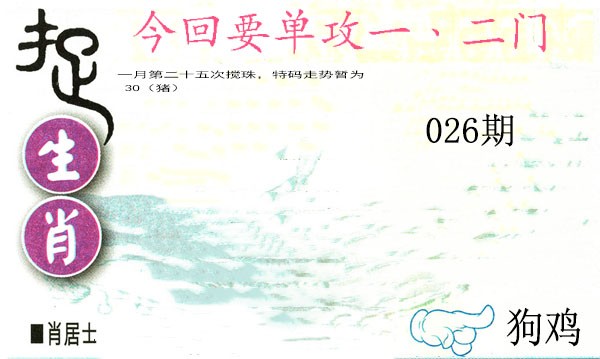 2025026期捉生肖