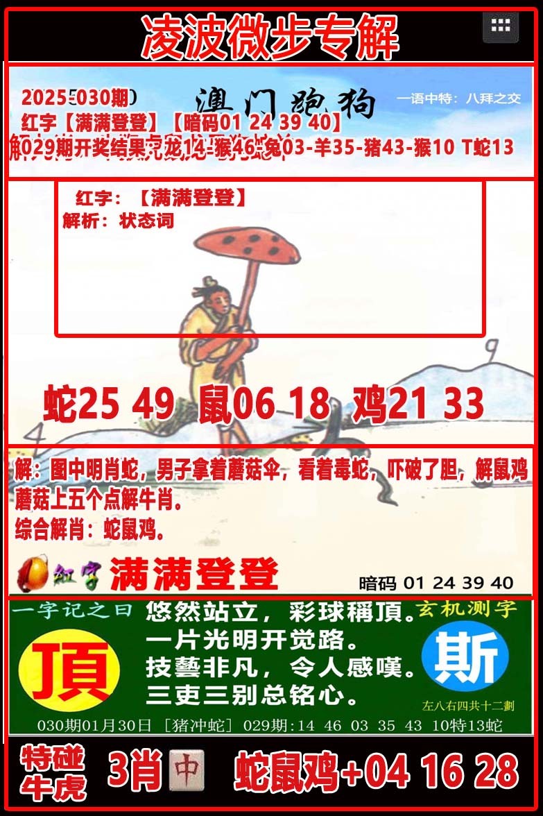 2025030期凌波微步