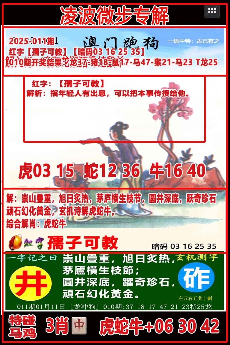2025011期凌波微步