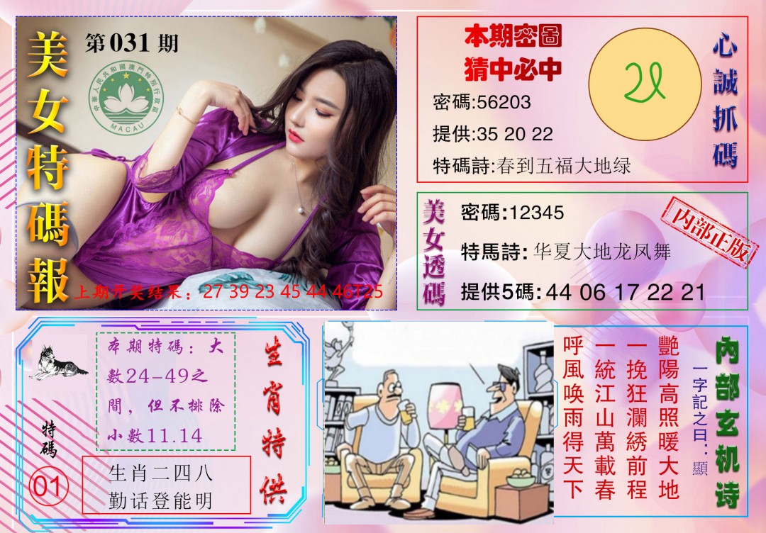 2025031期美女特码报