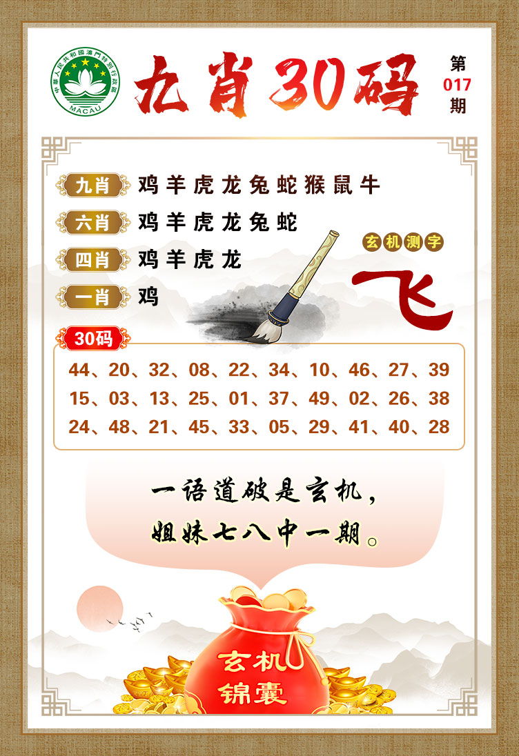 2025017期九肖30码