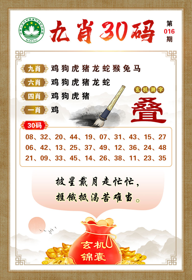 2025016期九肖30码