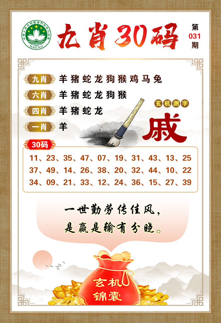 2025031期九肖30码
