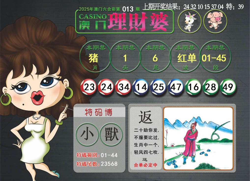2025013期澳门理财婆