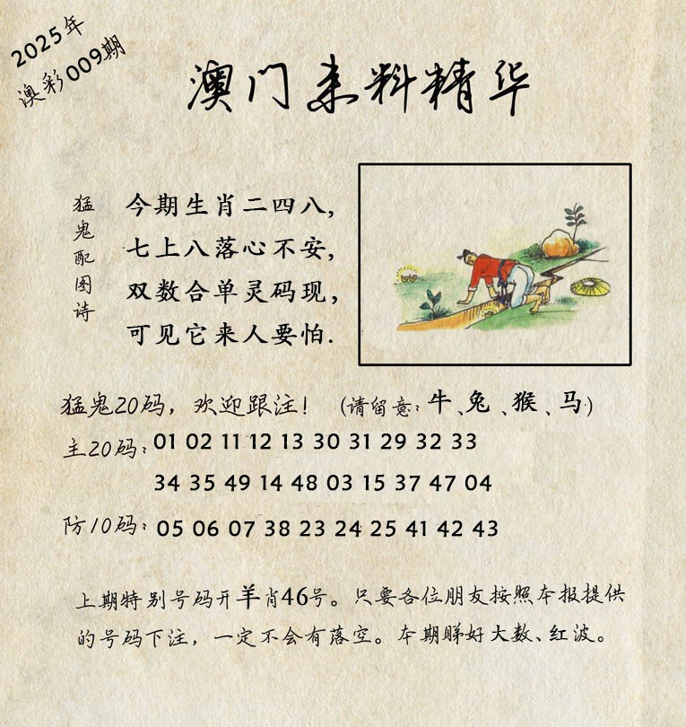 2025009期澳门来料精华