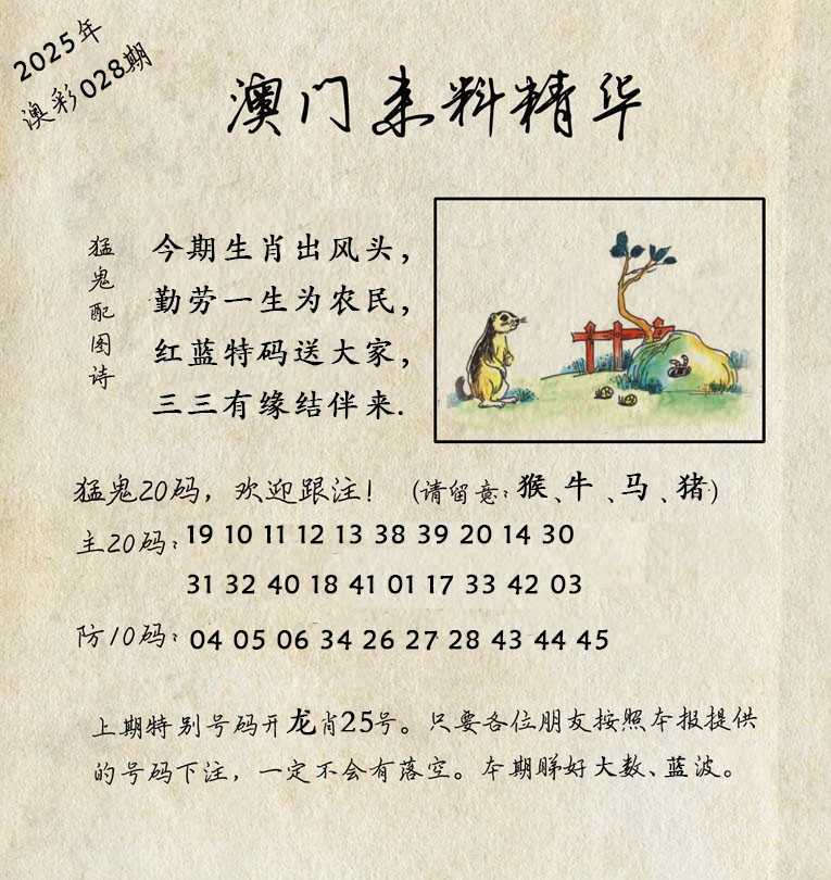 2025028期澳门来料精华