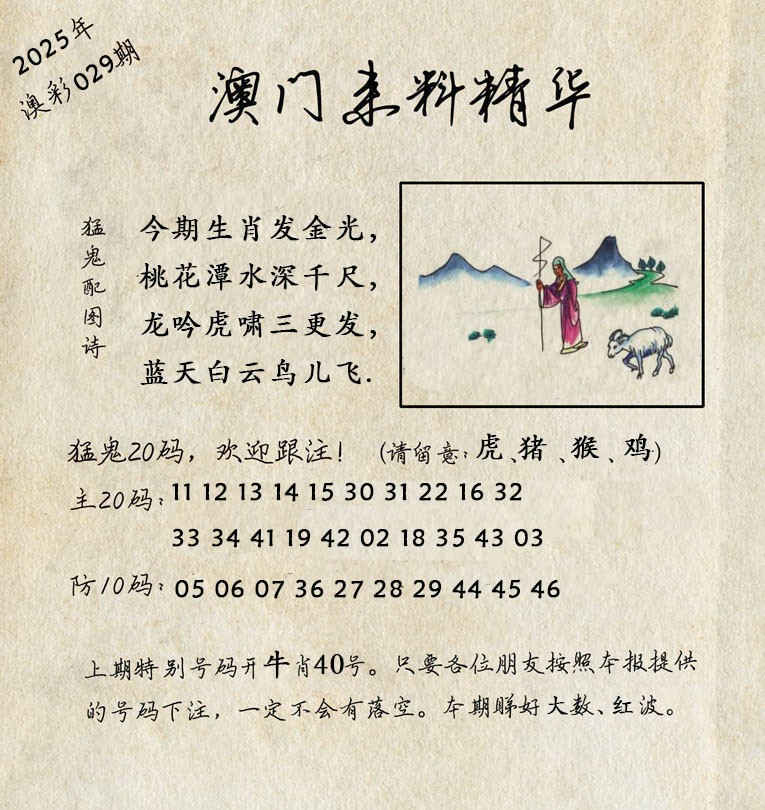 2025029期澳门来料精华