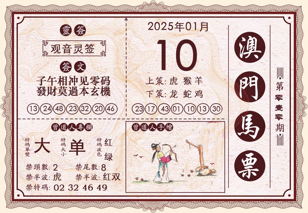 2025010期澳门马票