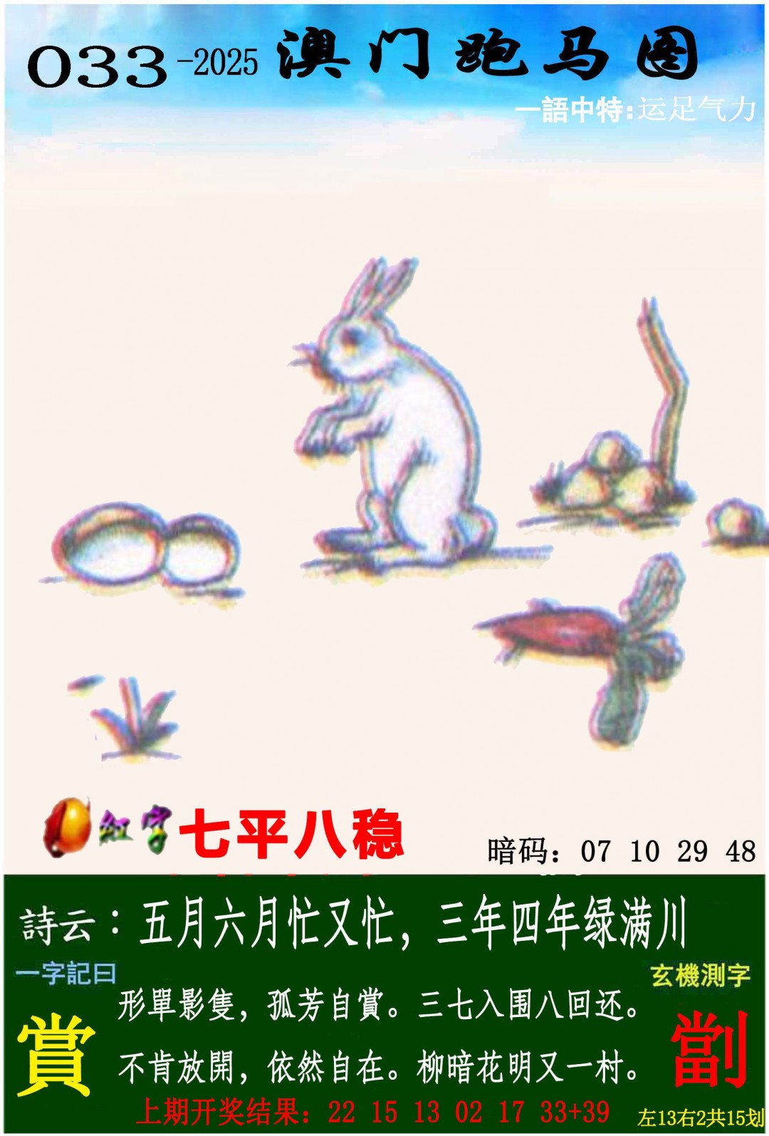 2025033期跑马图