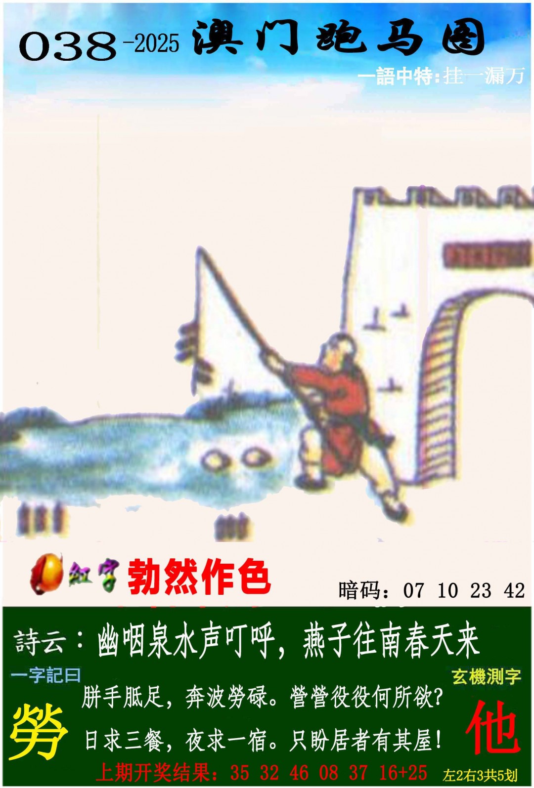 2025038期跑马图