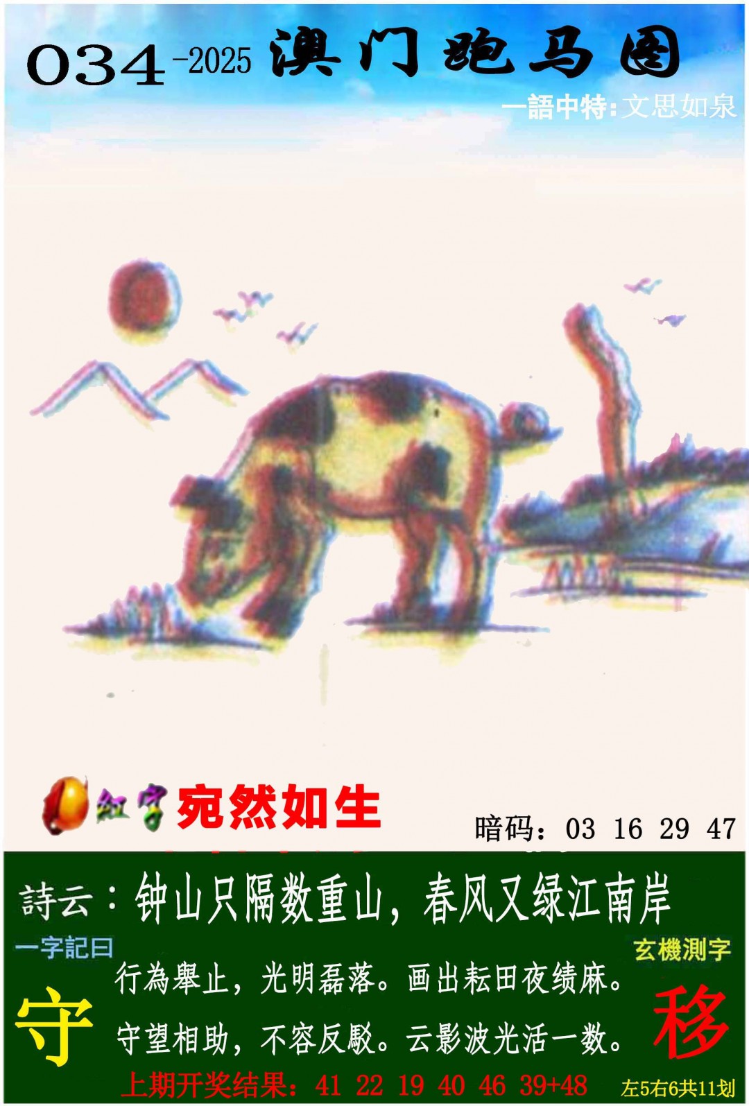 2025034期跑马图