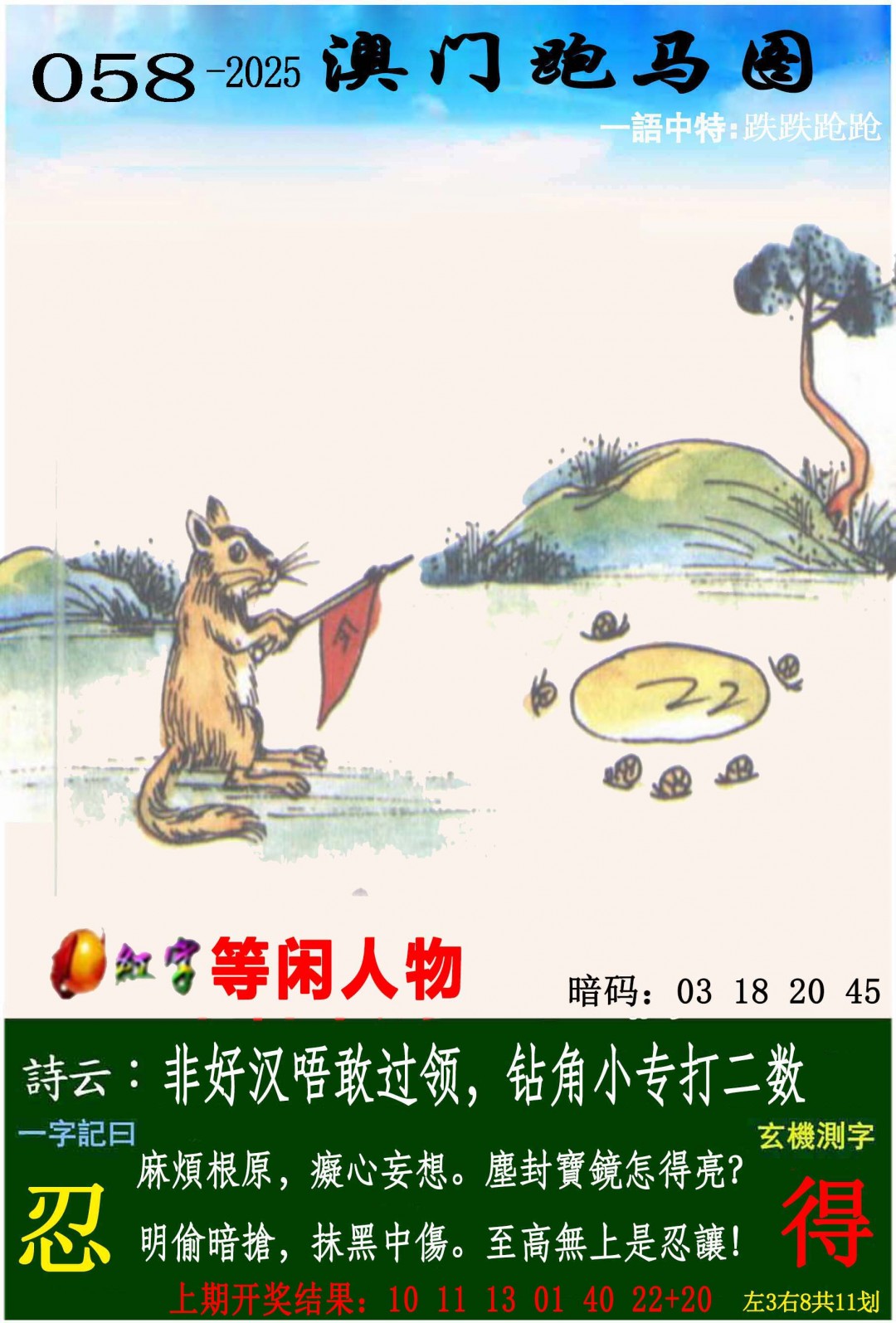 2025058期跑马图