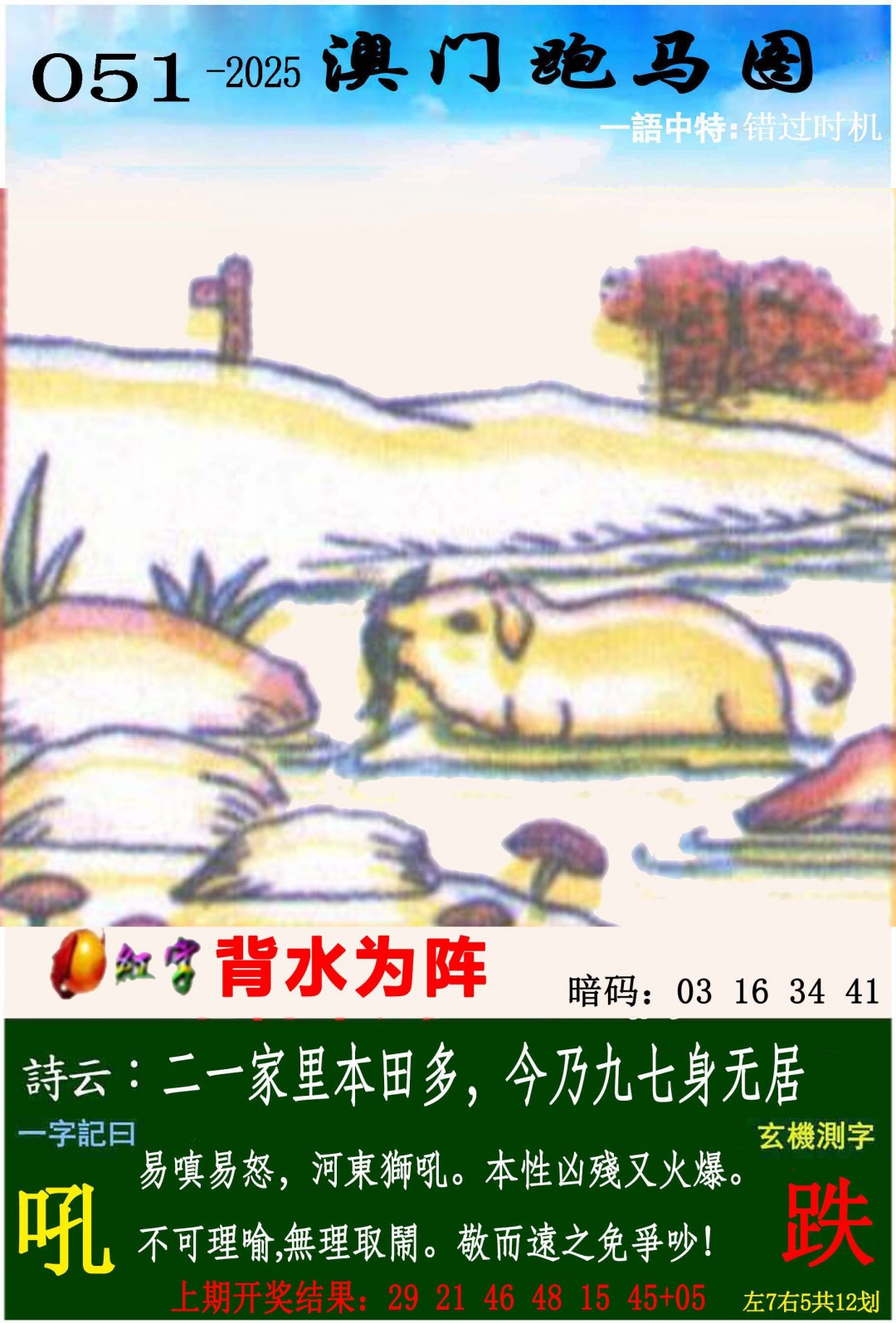 2025051期跑马图