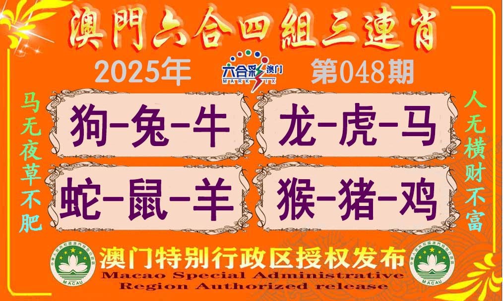 2025048期六合四组三连肖