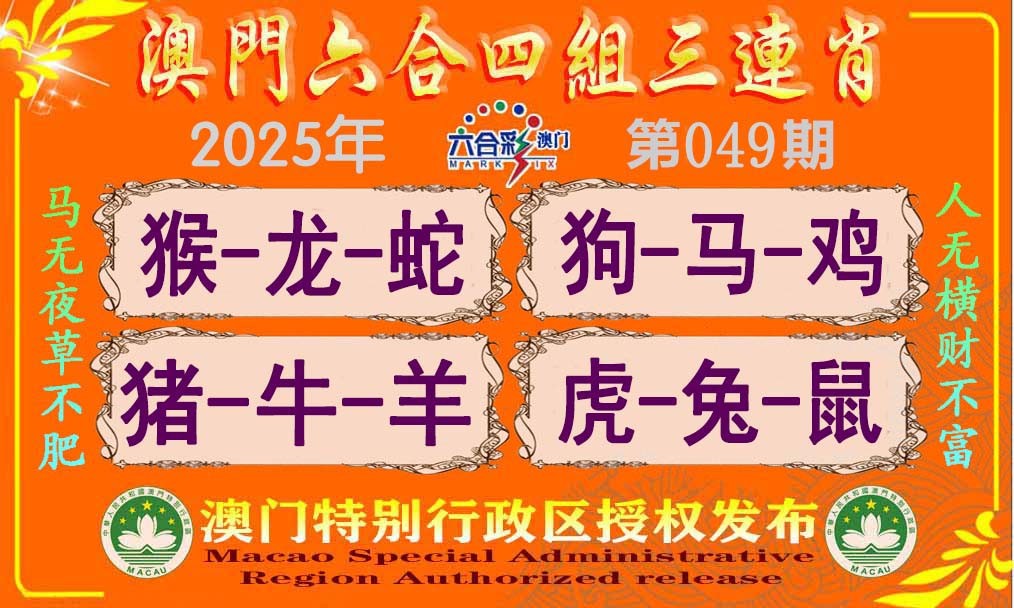 2025049期六合四组三连肖