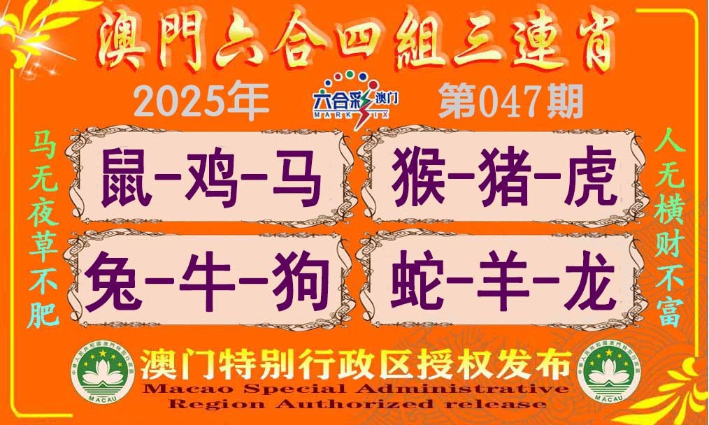 2025047期六合四组三连肖