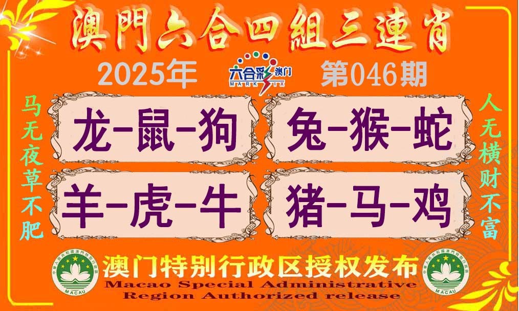 2025046期六合四组三连肖