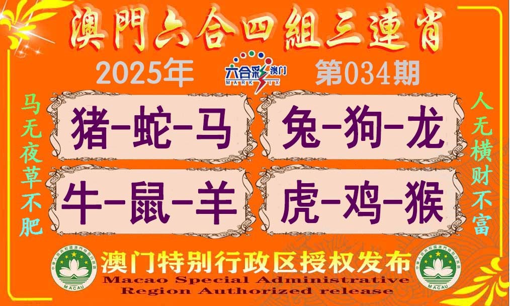 2025034期六合四组三连肖