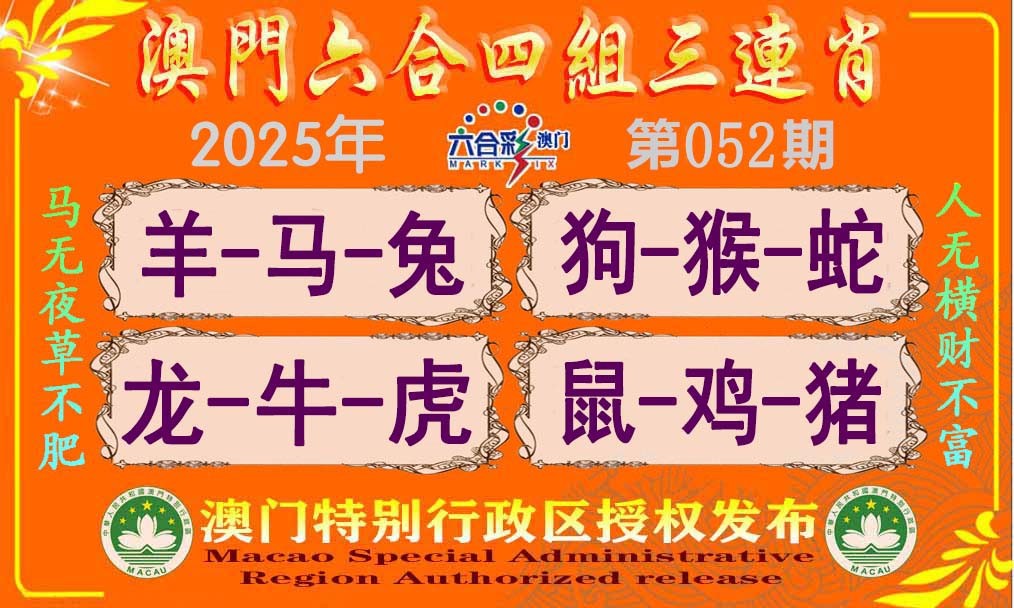 2025052期六合四组三连肖