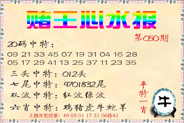 2025050期赌王心水报