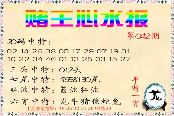 2025042期赌王心水报
