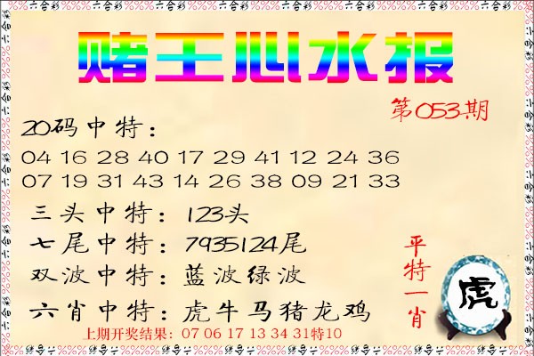 2025053期赌王心水报