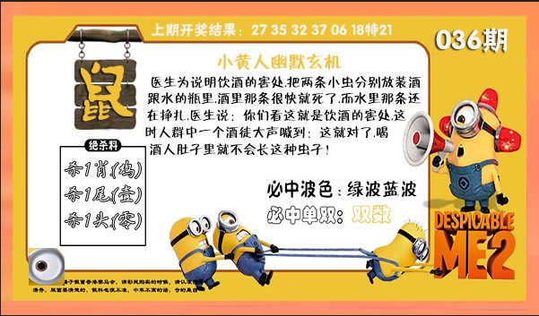 2025036期小黄人幽默玄机