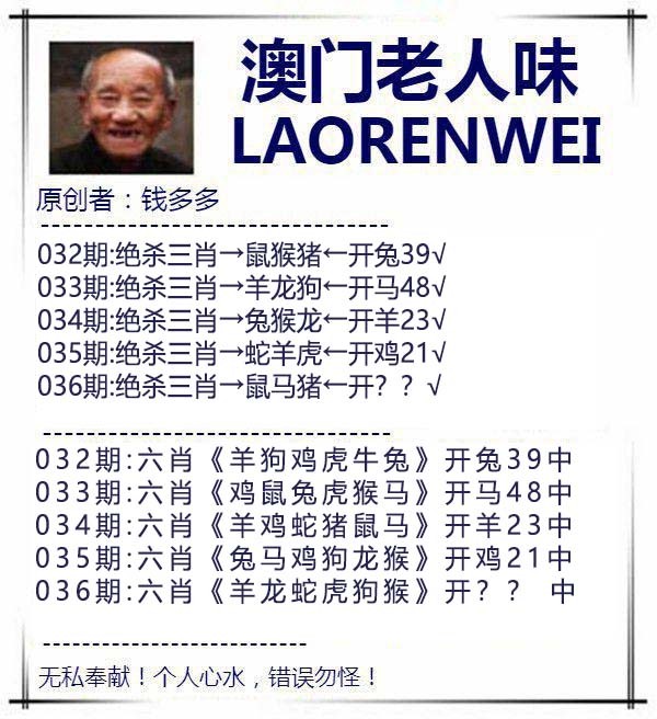 2025036期澳门老人味