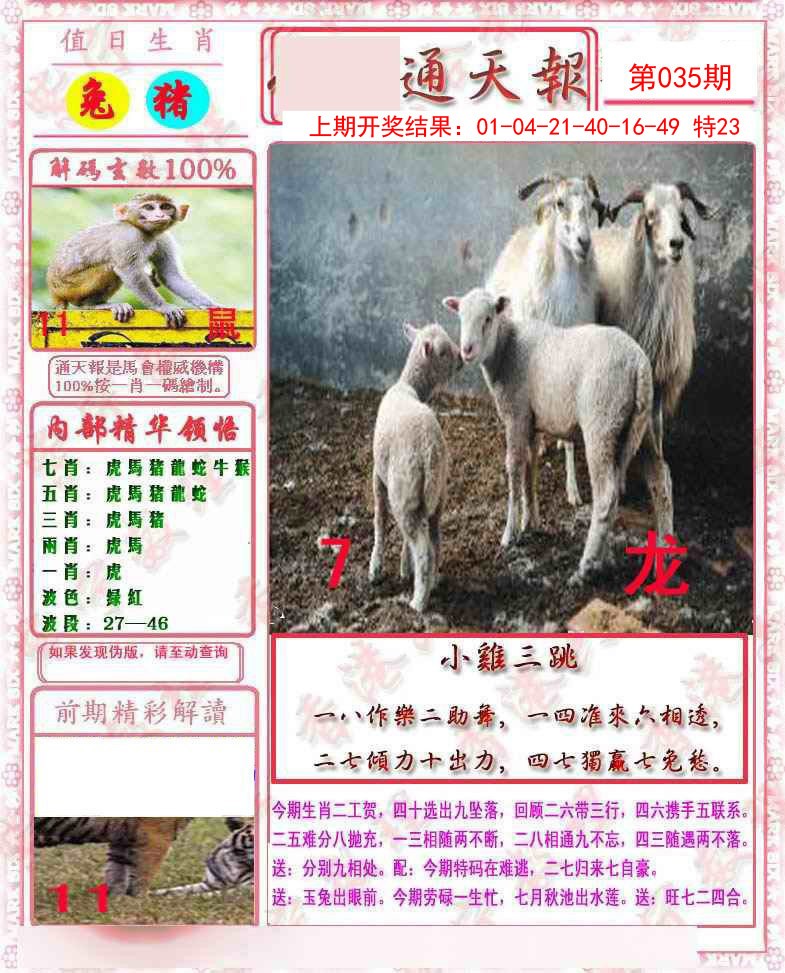 2025035期马经通天报
