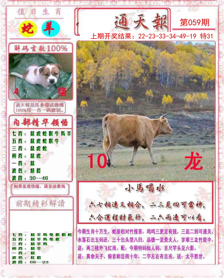 2025059期马经通天报