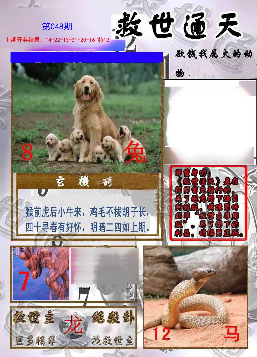 2025048期救世通天报
