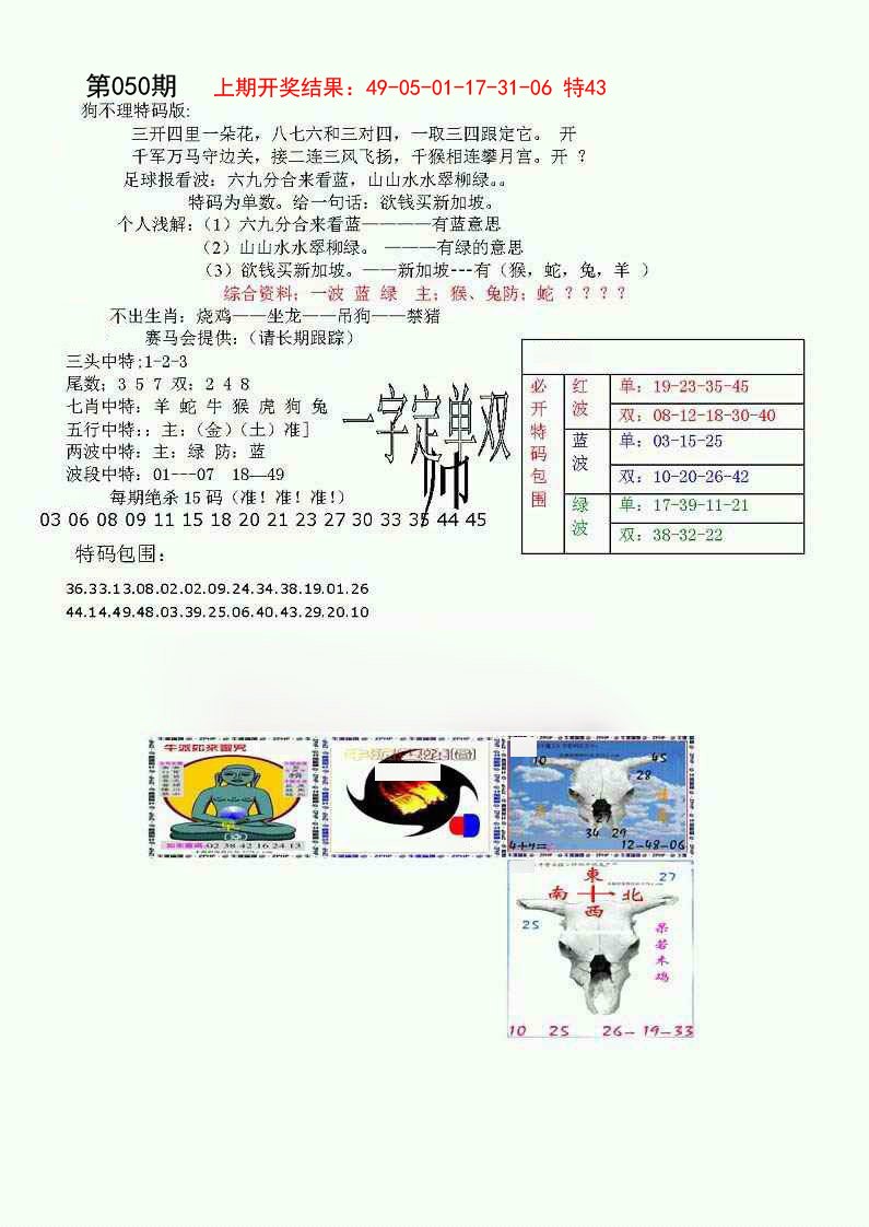 2025050期狗不理特码报