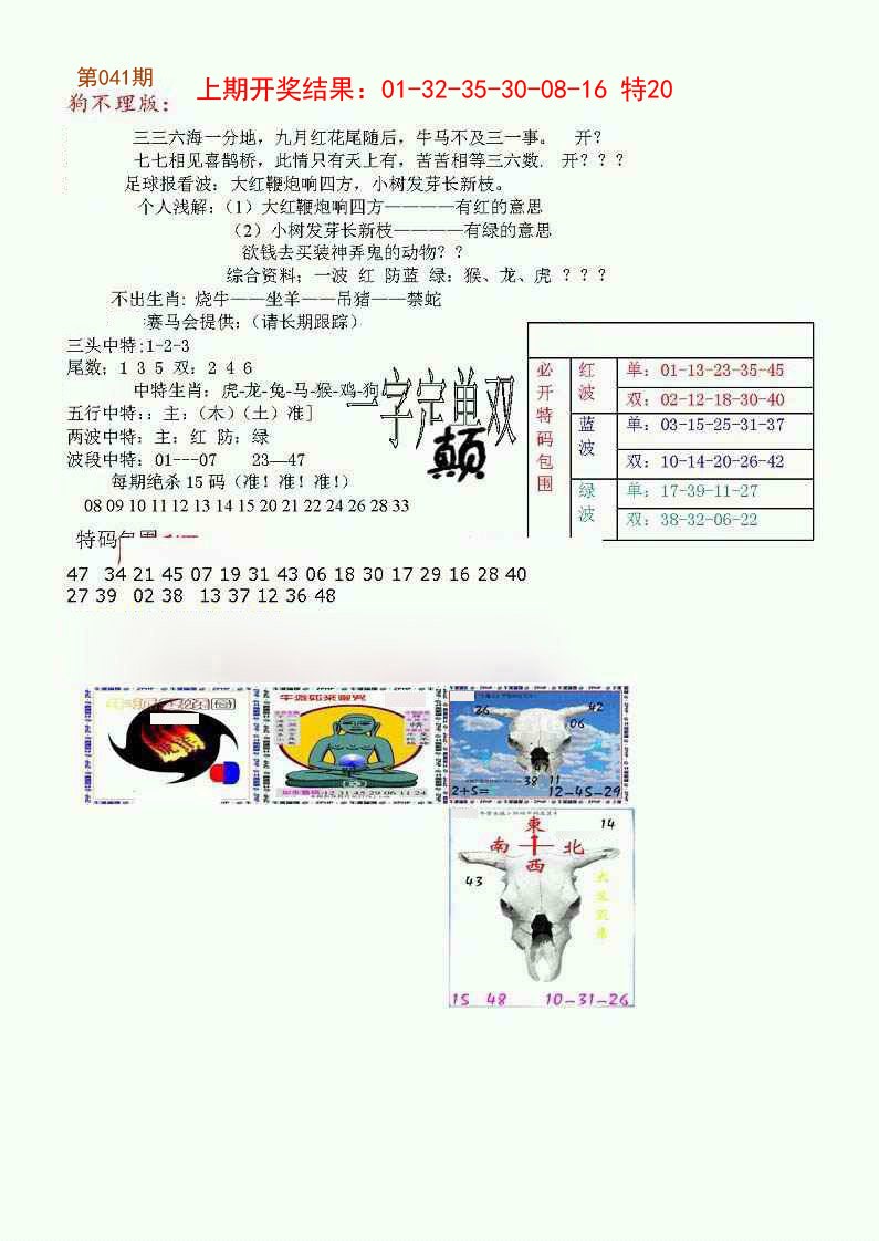2025041期狗不理特码报