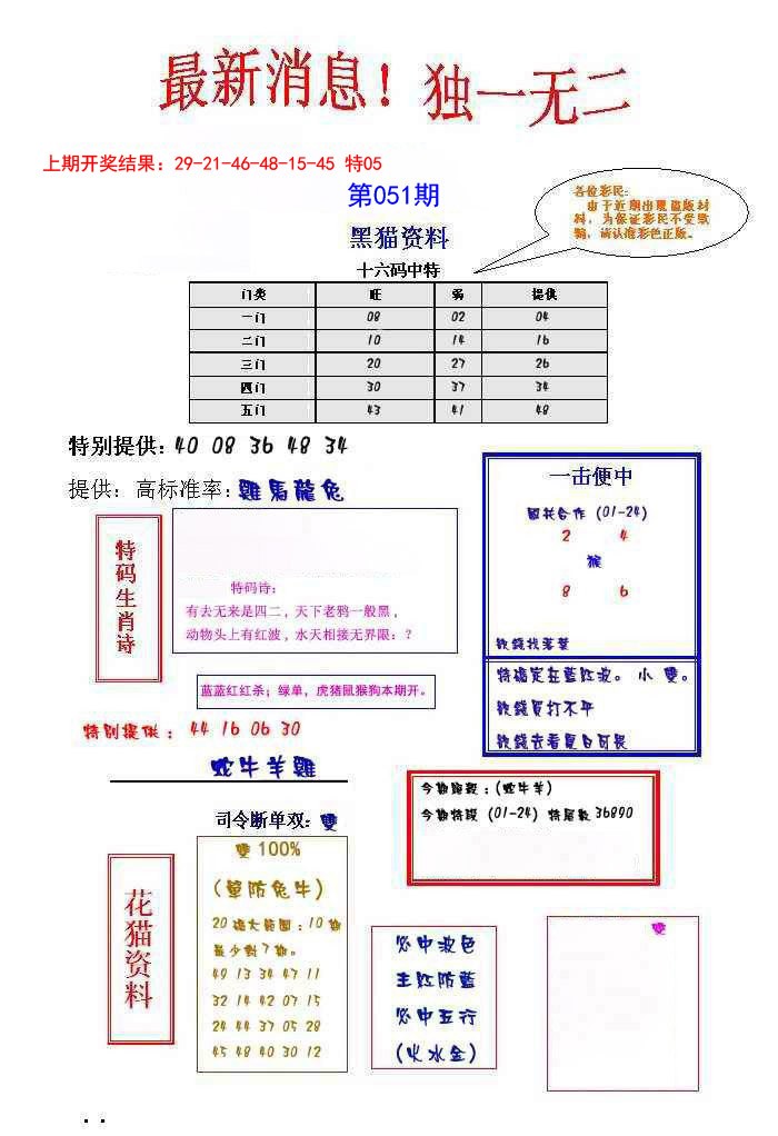2025051期独一无二