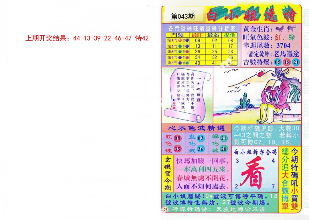 2025043期白小姐透特