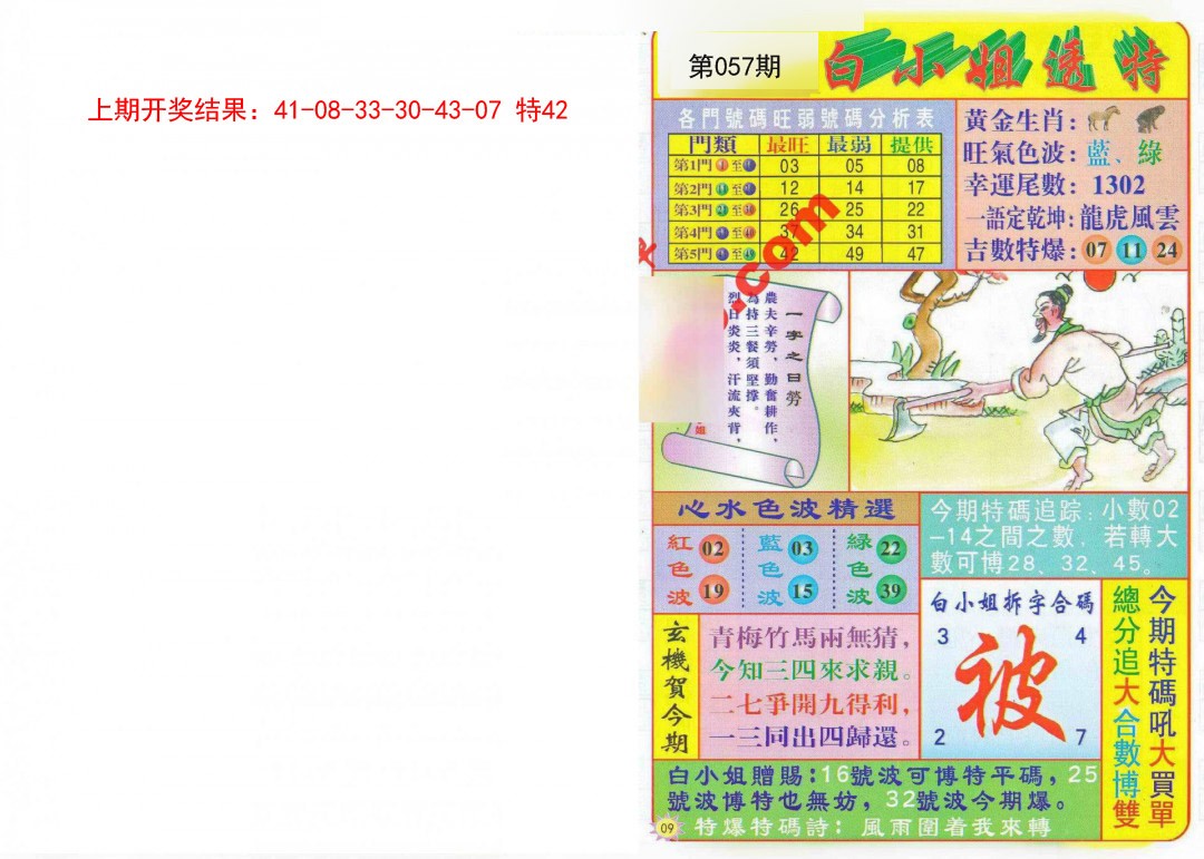 2025057期白小姐透特