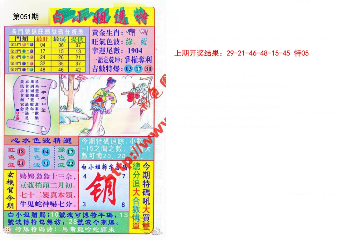 2025051期白小姐透特