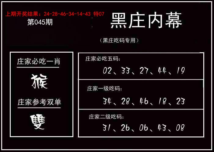 2025045期黑庄内幕